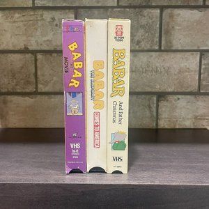 Babar Lot (3) the Movie  VHS Tapes Father Christmas, Comes To America Vintage